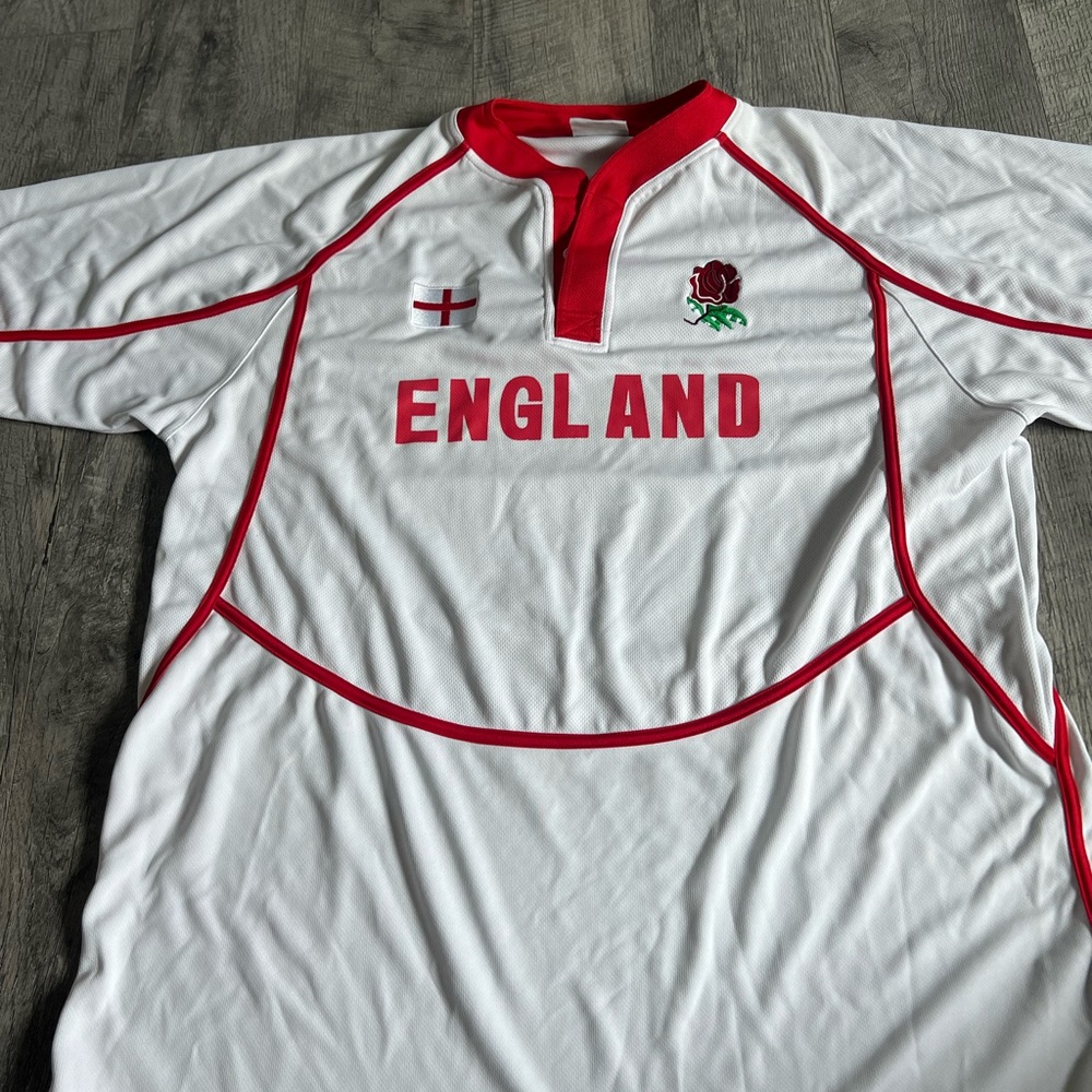 White and Red England Sports Jersey